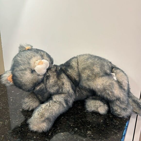 Grey cat/kitten with pink ears & nose. Size 17” - Picture 1 of 7